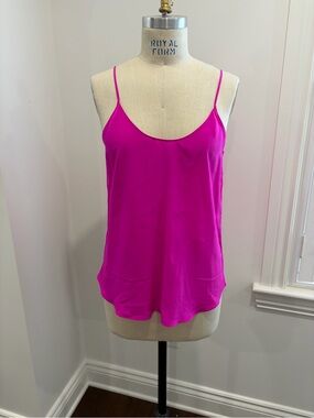 Rory Beca Hot Pink Silk Spaghetti-Strap Cami